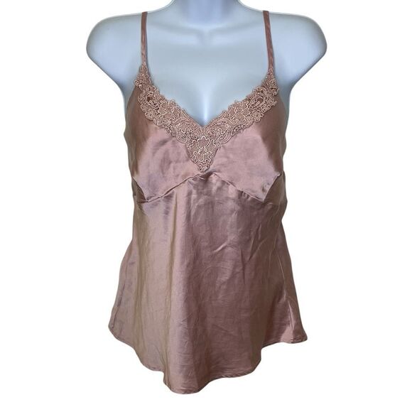 Separates By New York City Design Silk Camisole with Lace Trim Pink Size Large - Picture 1 of 9